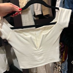 Areyouami white cropped top